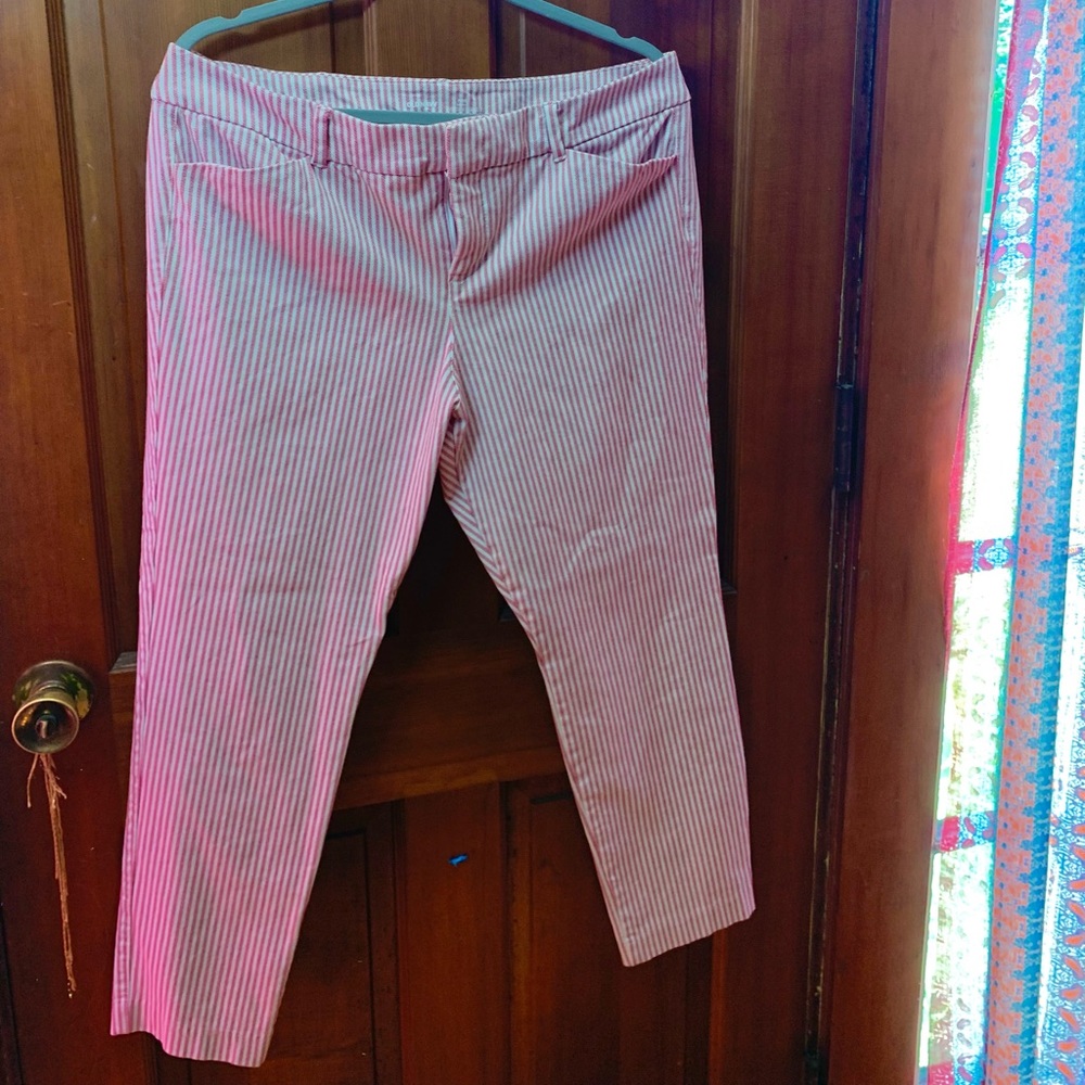 Striped Pixie Cut Mid Rise Pants